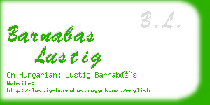 barnabas lustig business card